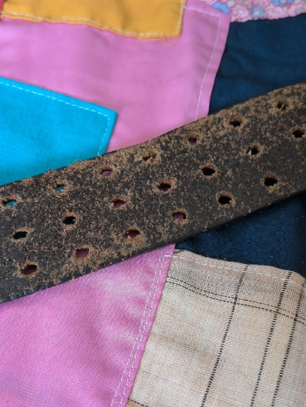 JOE by Joseph Abboud Distressed Leather Belt Size 38 Brown Soft Broken In